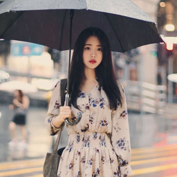 Long-Sleeved Floral Print Chiffon Dress Size Small in Light Tan - Picture 2 of 15